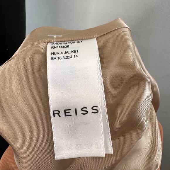 REISS Rust Nuria Tailored Blazer 6 Peak Lapel Slim Straight Pant Full Suit 4 NEW - Picture 12 of 12